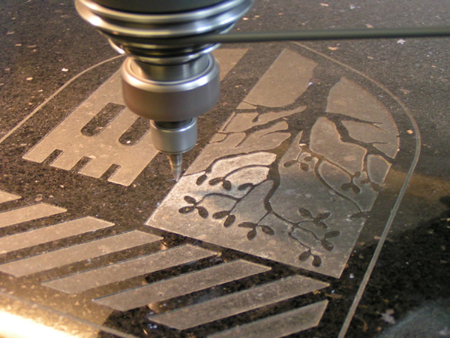 Decorative engraving in progress
