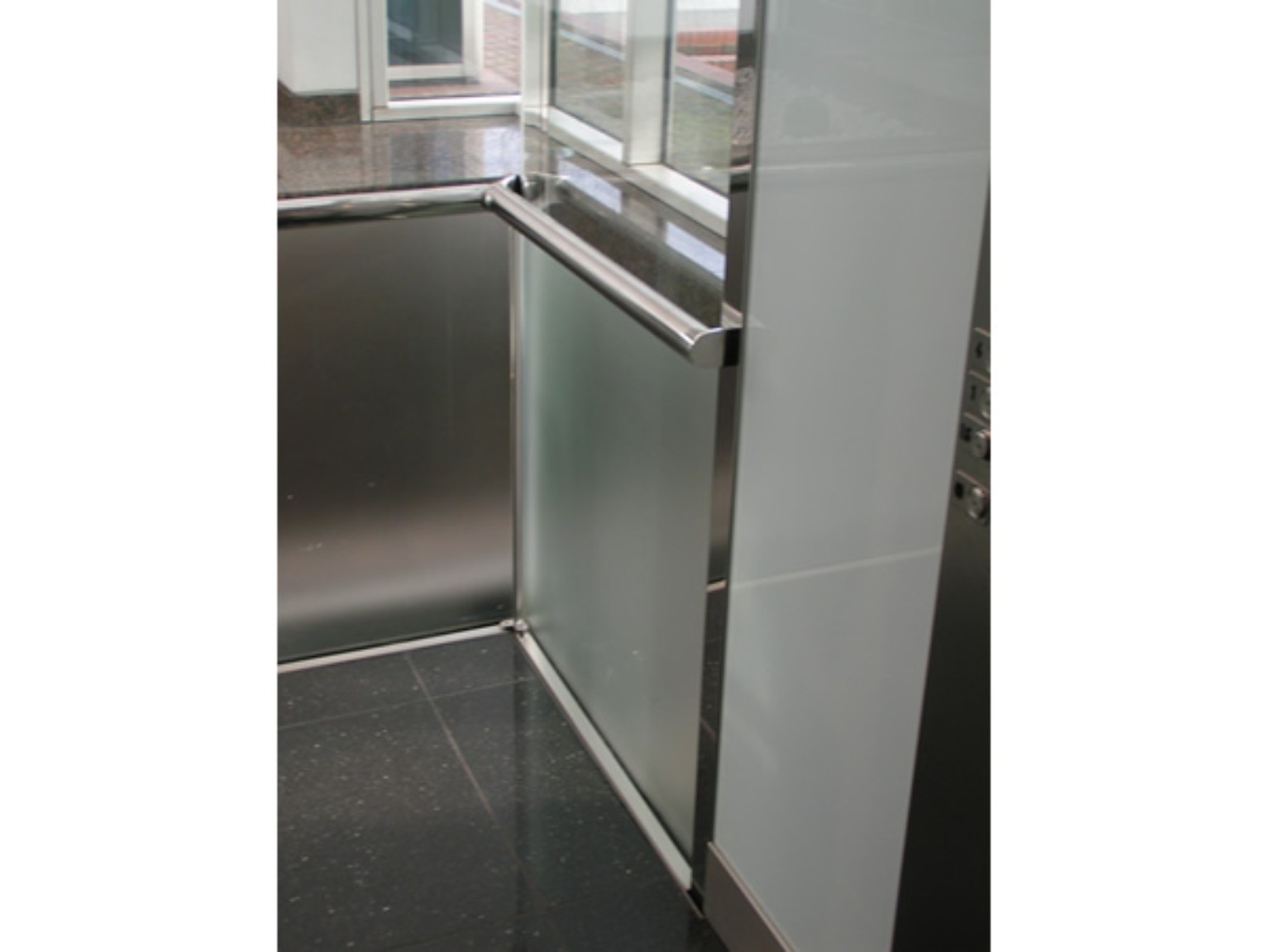 Glass and stainless lift panel